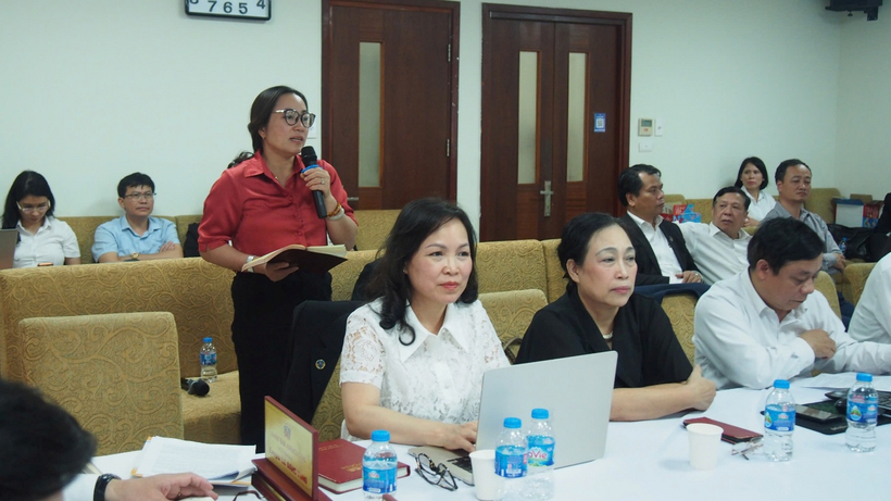 Luật sư Hoàng Thị Nhàn phát biểu ý kiến.