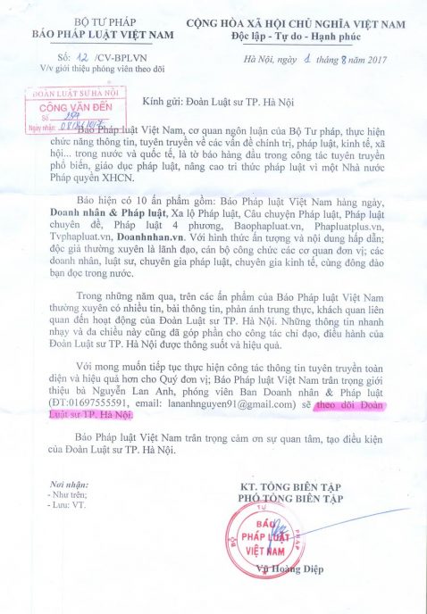 gioi thieu phong vien theo doi bao plVN