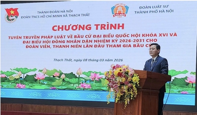 Luật sư Nguyễn Văn Hà phát biểu khai mạc tại Hội nghị ngày 08/3/2026.